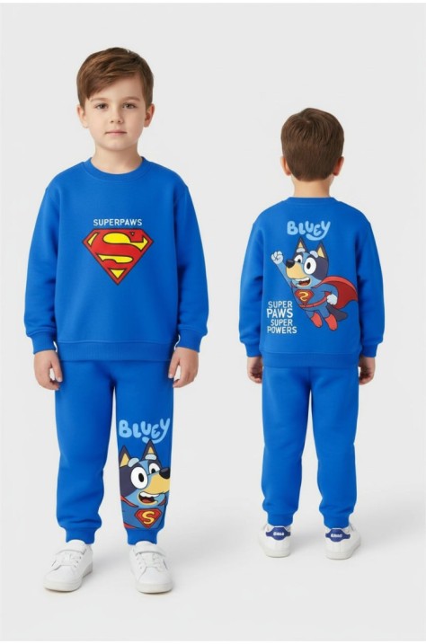 Детски спортен комплект от 2 части "Bluey Super Paws", Син Цвят 