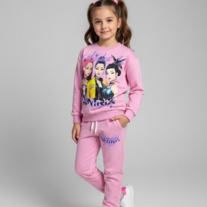 Детски комплект с анимационни герои, Розов Цвят