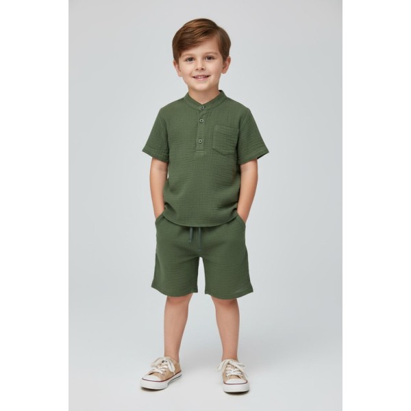 Детски спортно елегантен комплект, Зелен Цвят