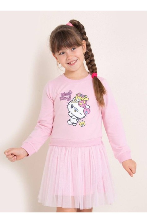 Детска рокля с Hello Kitty, Розов Цвят