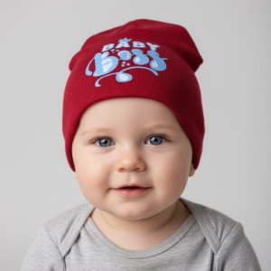 Бебешка памучна шапка Baby Boss, Червен Цвят