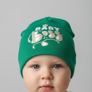 Бебешка памучна шапка Baby Boss, Зелен Цвят