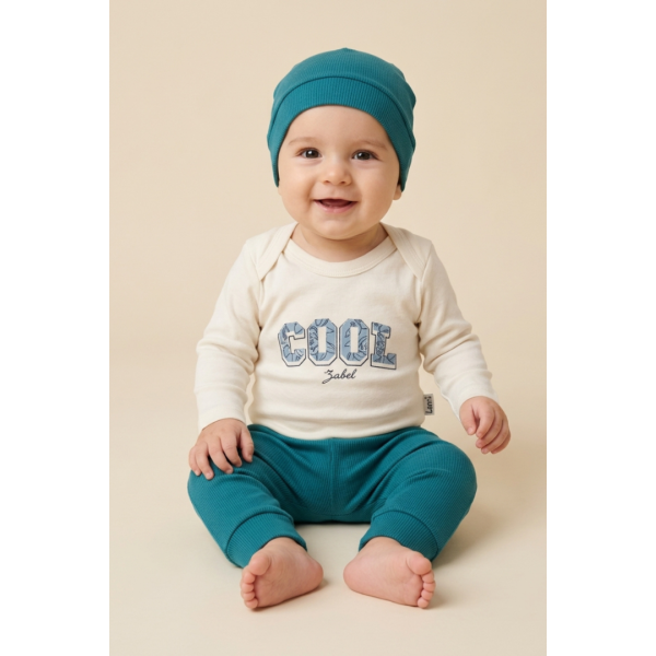 Бебешки памучен комплект ,,COOL", Зелен Цвят