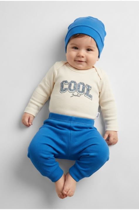 Бебешки памучен комплект ,,COOL", Син Цвят