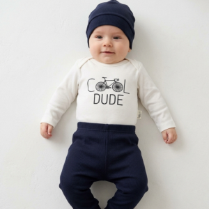 Бебешки памучен комплект "Cool Dude" , Екрю Цвят