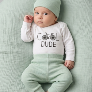 Бебешки памучен комплект "Cool Dude" , Зелен  Цвят