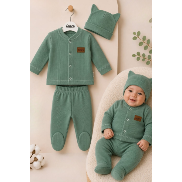 Бебешки рипсен комплект, Светлозелен Цвят